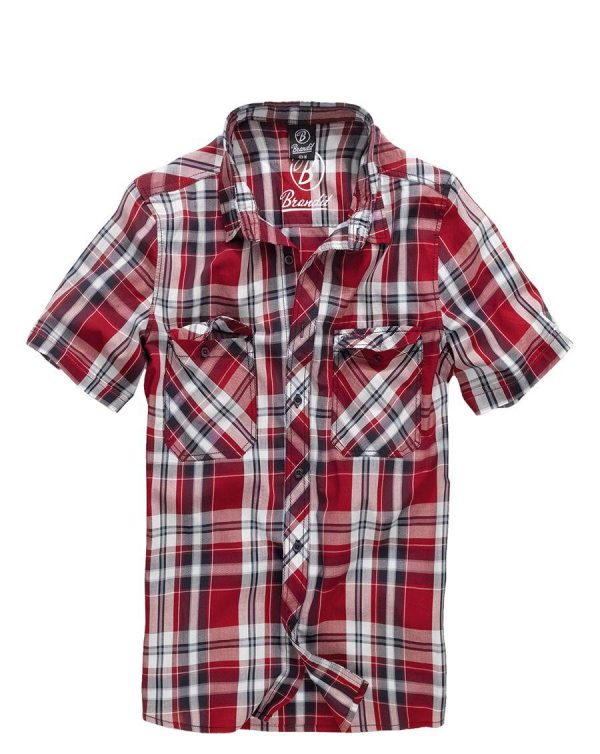 Brandit Roadstar Kortærmet Skjorte (Rød, 2XL)