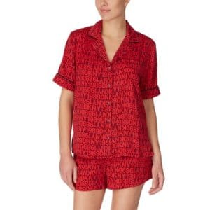 DKNY Only In DKNY Top And Boxer Pj Set Rød polyester Small Dame