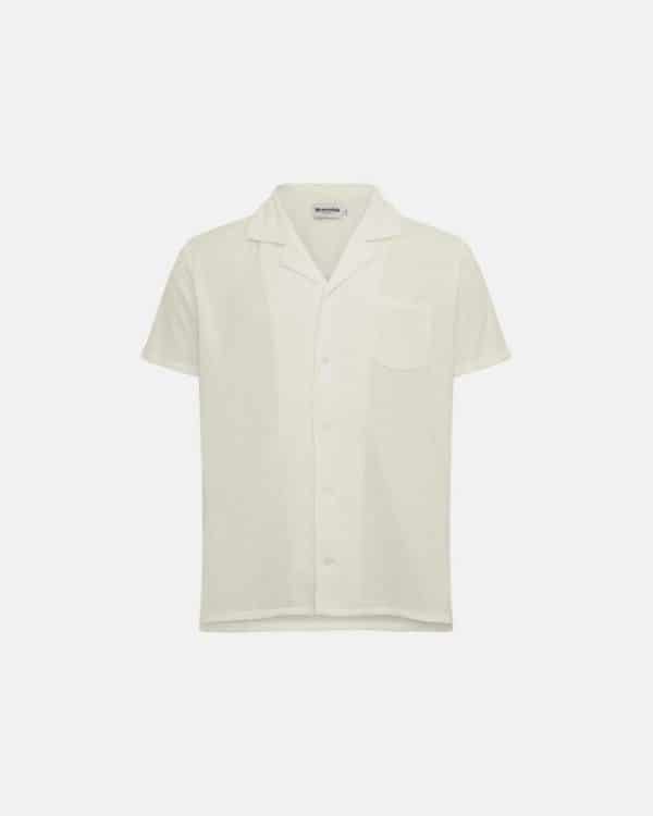 Kortærmet skjorte | 100% bomuld | cremet hvid