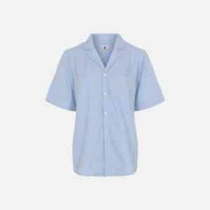 Kortærmet natskjorte | FSC bambus | blå/hvid strib