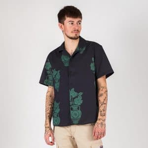 Woodbird - Enzo wase shirt - Skjorter til mænd - BLACK-GREEN - XL
