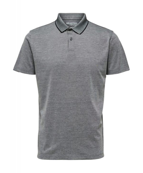 Selected kortærmet coolmax polo i medium grey melange til herre