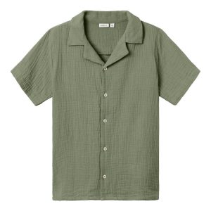 Hassa kortærmet skjorte - Oil Green - 104