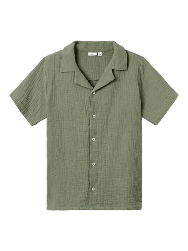 Hassa kortærmet skjorte - Oil Green - 104