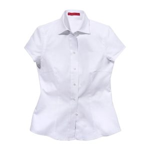 Skjorte Marcella kortærmet vaffelpiqué, dame, hvid - 34 (UK8)