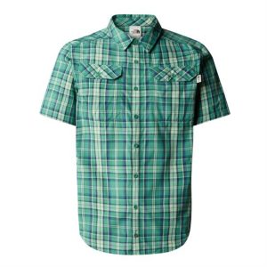 The North Face Mens S/S Pine Knot Shirt, Gemstone Green Plaid