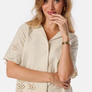 Pieces Pcalmina Embroidery Shirt Birch L
