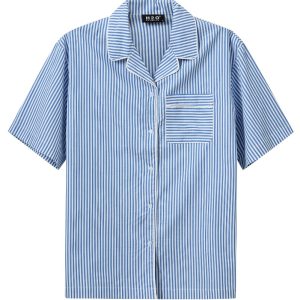 H2O - Skjorte - Rønne Essential Pajamas Shirt - Blue/White Stripe (Levering midt december)