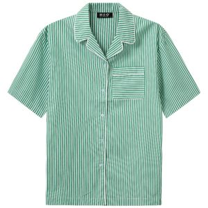 H2O - Skjorte - Rønne Essential Pajamas Shirt - Green/White (Levering midt december)