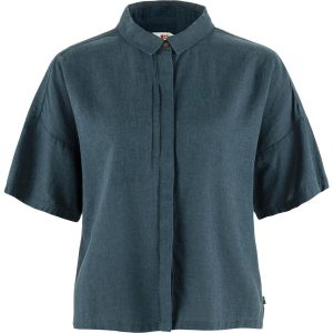Fjällräven Womens Övik Hemp Camp Shirt S/S (Blå (MOUNTAIN BLUE/570) X-small)