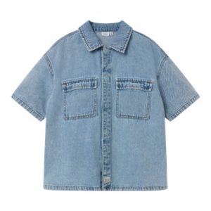 NAME IT Kortærmet Denim Skjorte Half Light Blue Denim