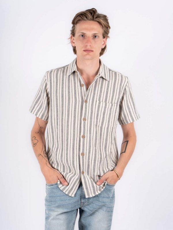 Marcus - Neil kortærmet skjorte, råhvid - Herre - XL