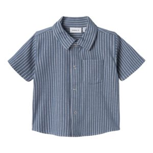 NAME IT Kortærmet Baby Skjorte Helmar Blue Mirage
