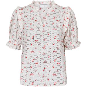 Rosalie Embroidery Rose bluse - pink