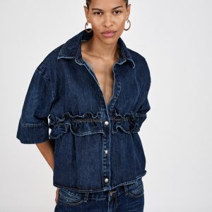 Paige denimskjorte - Dark Wash Indigo