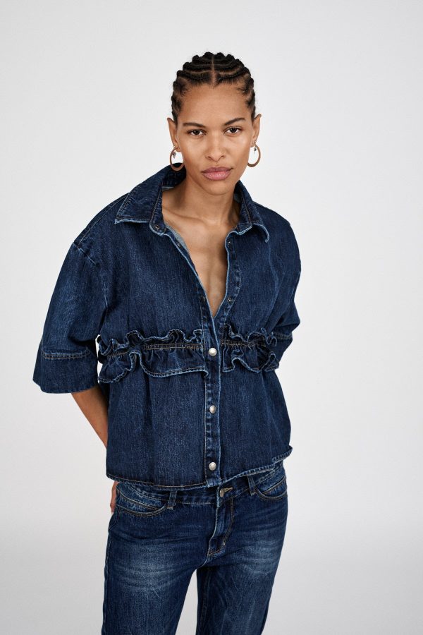 Paige denimskjorte - Dark Wash Indigo