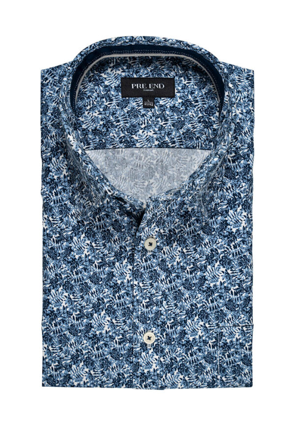 Pre End - Jesse kortærmet skjorte med mønster i blå og blomster