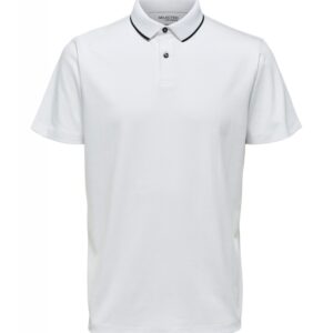 Selected kortærmet coolmax polo i bright white til herre